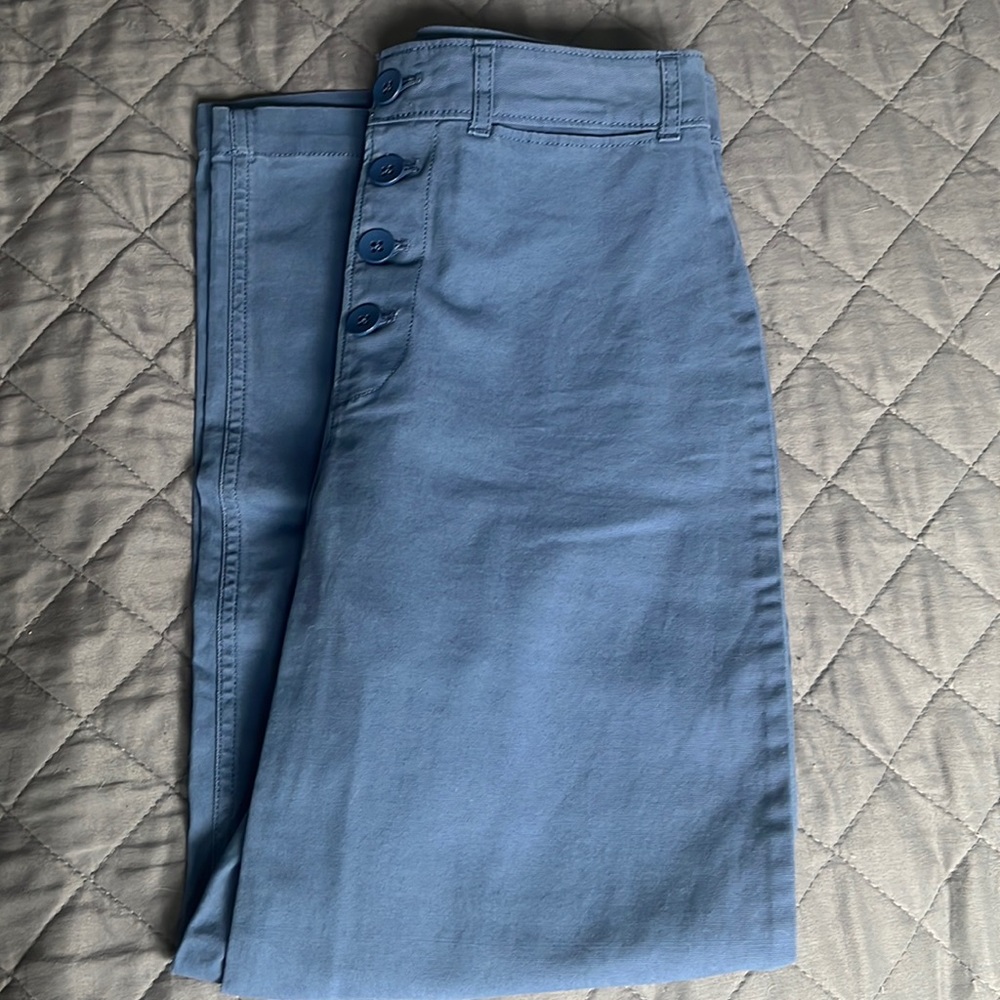 Blue Extra High Rise Wide Leg Pants, Size 4